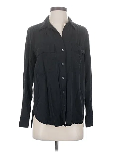 Pre-owned Babaton Long Sleeve Button Down Shirt In Black