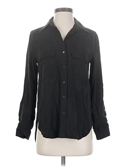 Pre-owned Babaton Long Sleeve Button Down Shirt In Black