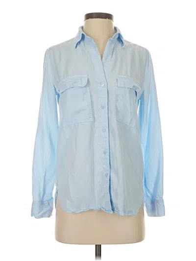 Pre-owned Babaton Long Sleeve Button Down Shirt In Blue