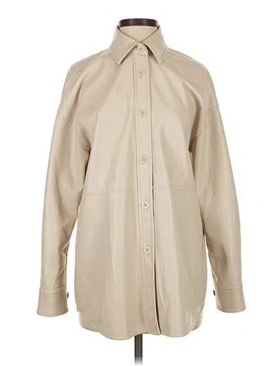 Pre-owned Babaton Long Sleeve Button Down Shirt In Brown