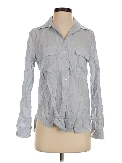 Pre-owned Babaton Long Sleeve Button Down Shirt In Gray