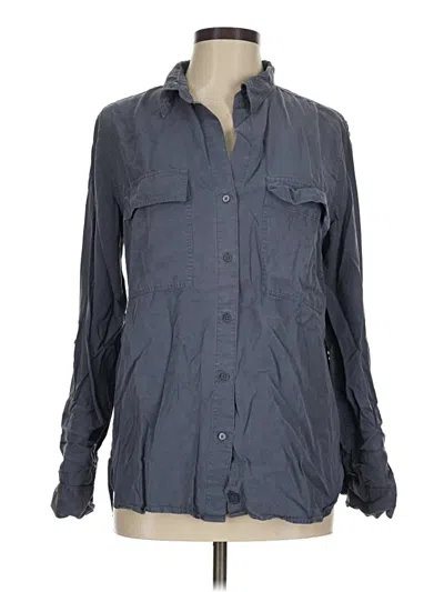 Pre-owned Babaton Long Sleeve Button Down Shirt In Gray