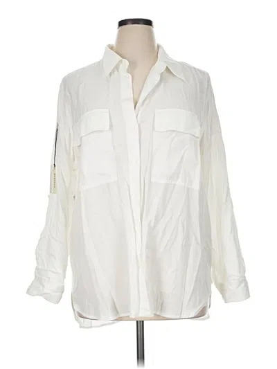 Pre-owned Babaton Long Sleeve Button Down Shirt In Ivory