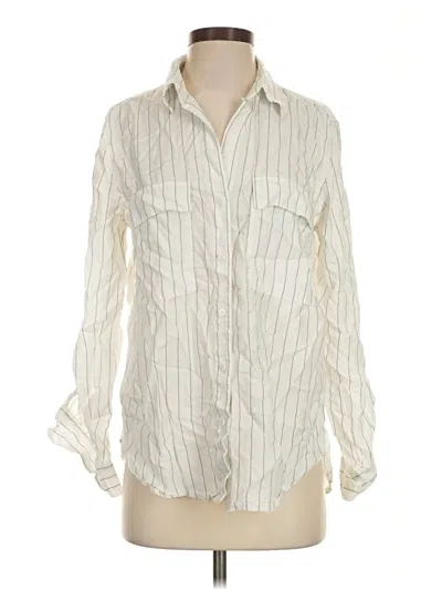 Pre-owned Babaton Long Sleeve Button Down Shirt In Ivory