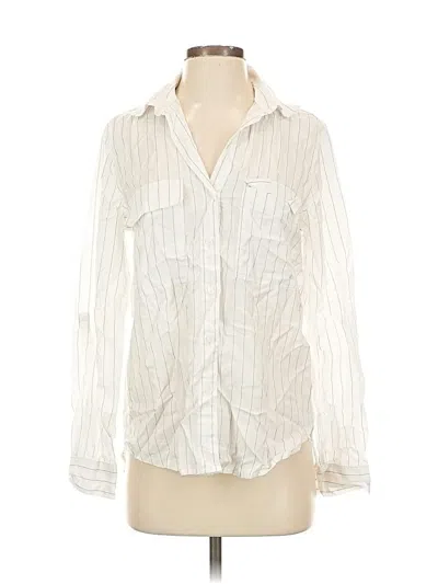 Pre-owned Babaton Long Sleeve Button Down Shirt In White