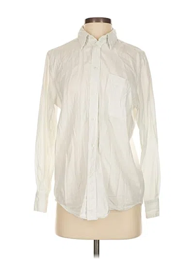 Pre-owned Babaton Long Sleeve Button Down Shirt In White