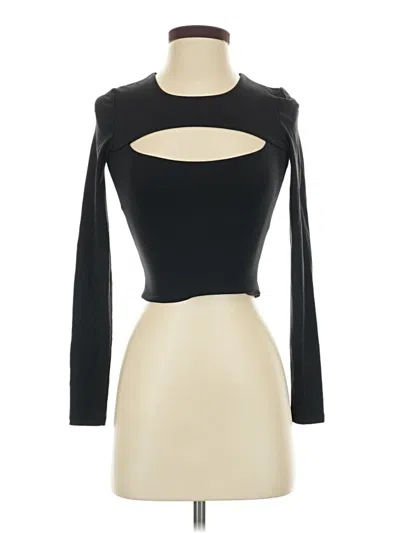 Pre-owned Babaton Long Sleeve Top Black Keyhole Neckline Tops