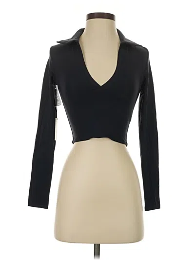 Pre-owned Babaton Long Sleeve Top Black Open Neckline Tops