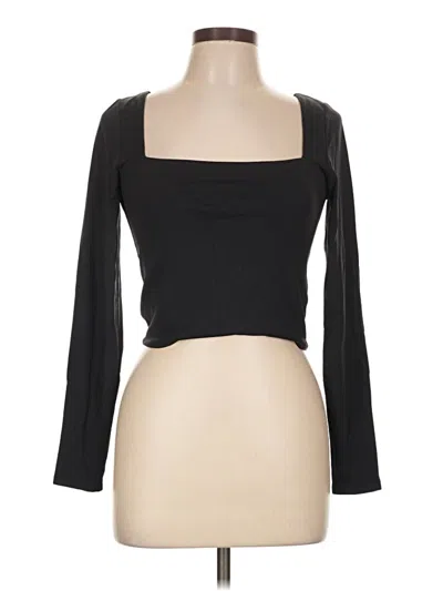 Pre-owned Babaton Long Sleeve Top Black Square Neckline Tops