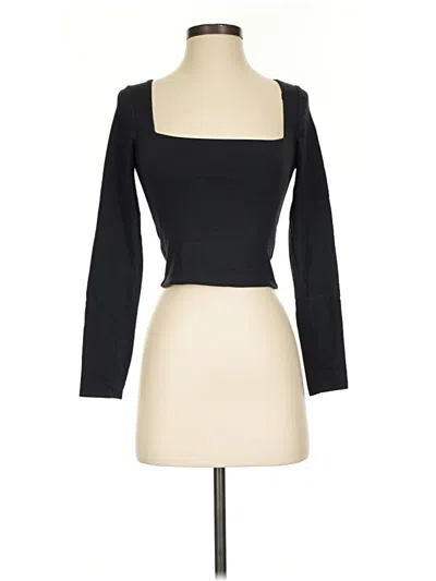 Pre-owned Babaton Long Sleeve Top Black Square Neckline Tops