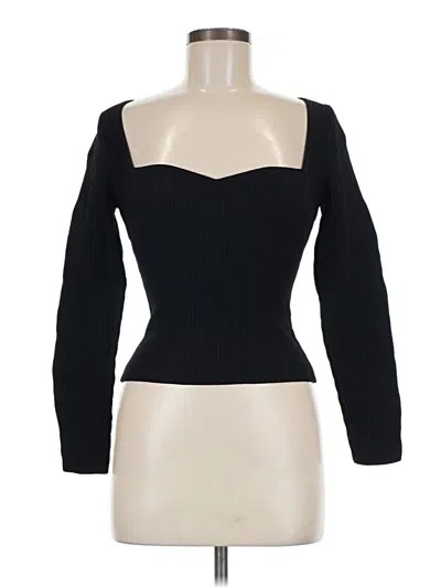Pre-owned Babaton Long Sleeve Top Black Sweetheart Neckline Tops