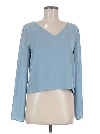Pre-owned Babaton Long Sleeve Top Blue V-neck Tops