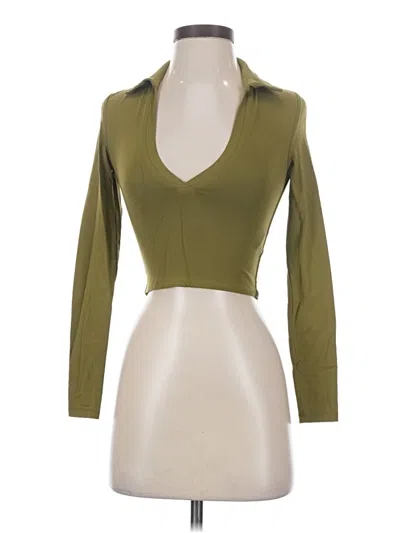 Pre-owned Babaton Long Sleeve Top Green Open Neckline Tops