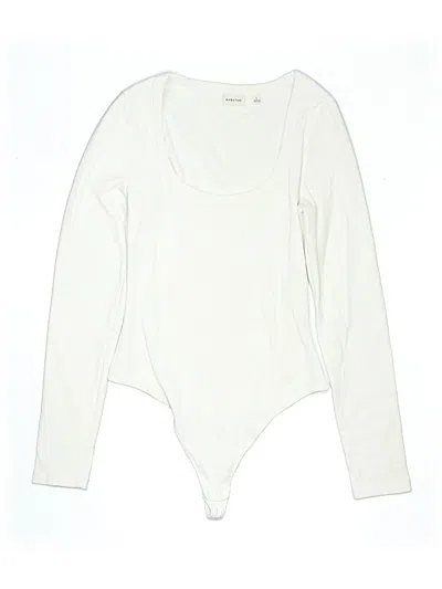 Pre-owned Babaton Long Sleeve Top Ivory Scoop Neck Tops