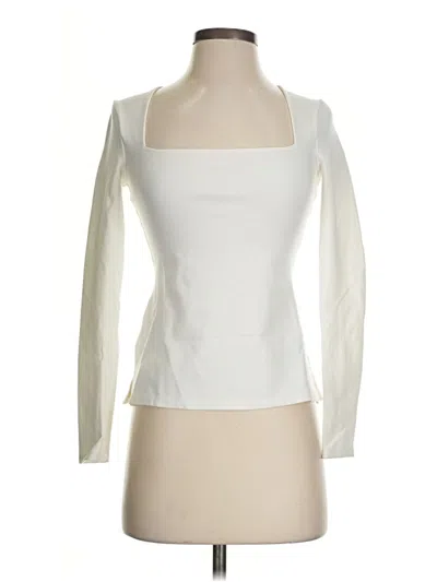 Pre-owned Babaton Long Sleeve Top Ivory Square Neckline Tops