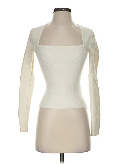 Pre-owned Babaton Long Sleeve Top Ivory Square Neckline Tops