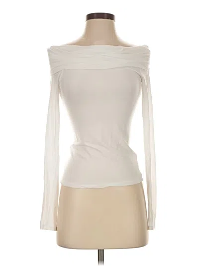 Pre-owned Babaton Long Sleeve Top Ivory Strapless Neckline Tops