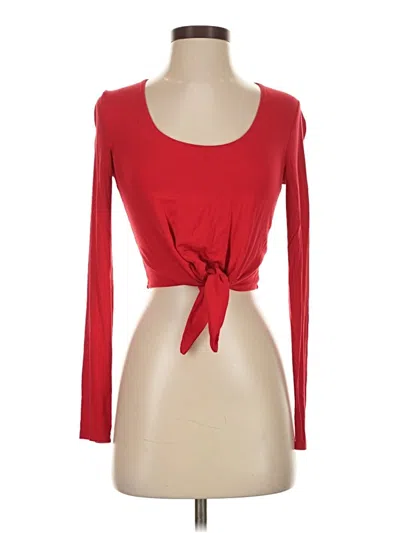 Pre-owned Babaton Long Sleeve Top Red Sweetheart Neckline Tops