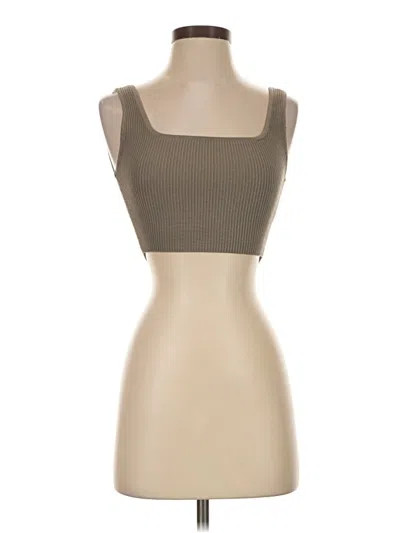 Pre-owned Babaton Long Sleeve Top Tan Strapless Neckline Tops
