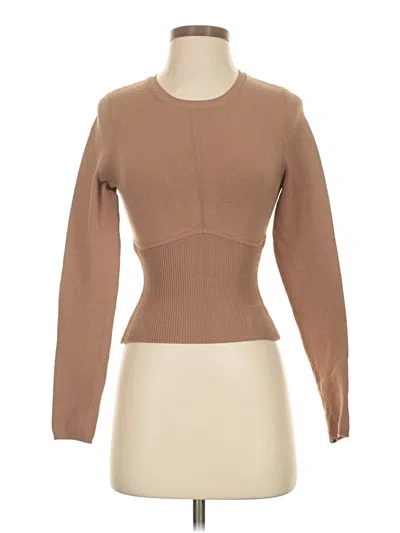 Pre-owned Babaton Long Sleeve Top Tan Turtleneck Tops