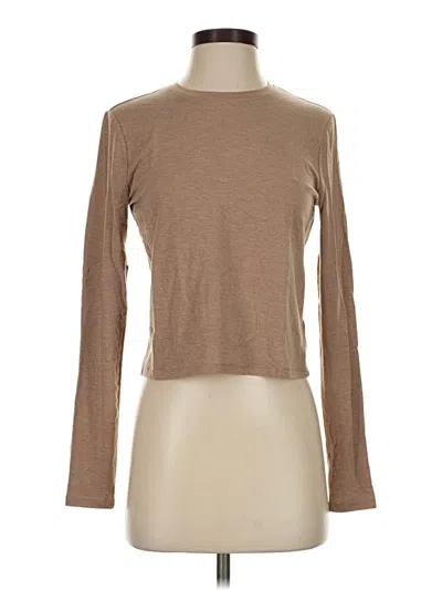Pre-owned Babaton Long Sleeve T-shirt In Brown