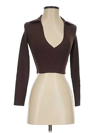 Pre-owned Babaton Long Sleeve Turtleneck In Brown