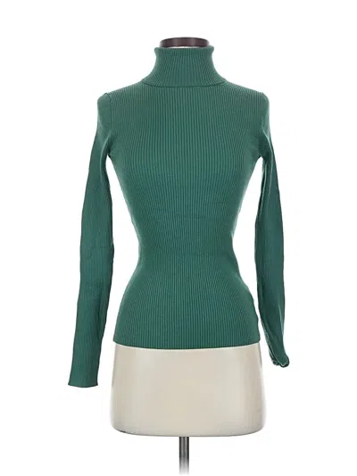 Pre-owned Babaton Long Sleeve Turtleneck In Green