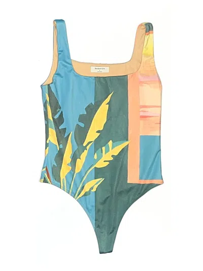 Pre-owned Babaton One Piece Swimsuit In Green