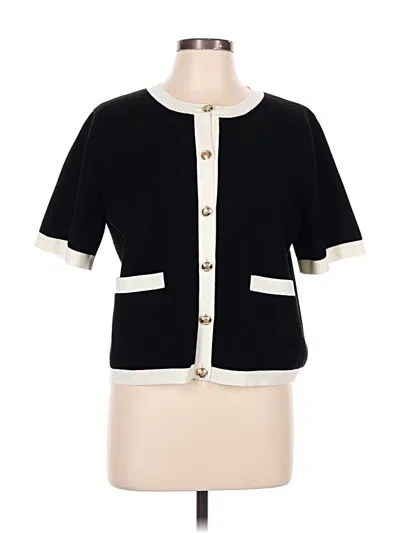 Pre-owned Babaton Short Sleeve Blouse In Black