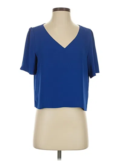 Pre-owned Babaton Short Sleeve Blouse In Blue