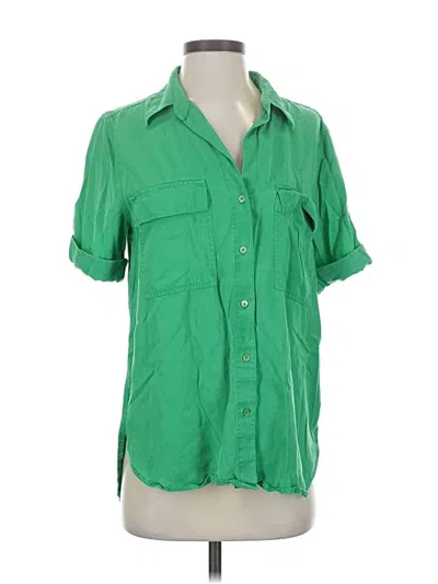 Pre-owned Babaton Short Sleeve Blouse In Green