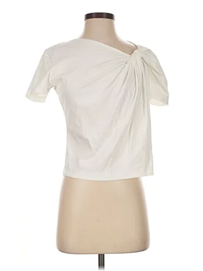 Pre-owned Babaton Short Sleeve Blouse In Ivory