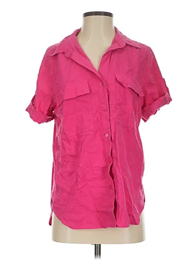 Pre-owned Babaton Short Sleeve Blouse In Pink