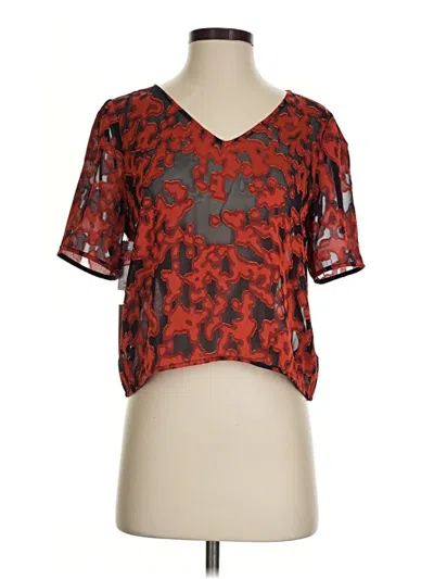 Babaton Short Sleeve Blouse In Red