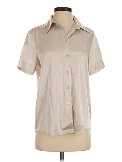 Pre-owned Babaton Short Sleeve Blouse In Tan