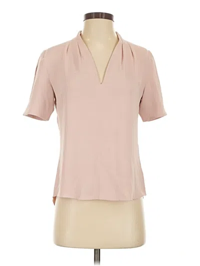 Pre-owned Babaton Short Sleeve Blouse In Tan
