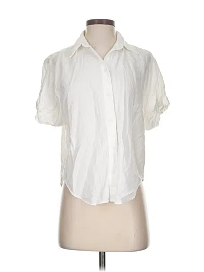 Pre-owned Babaton Short Sleeve Blouse In White