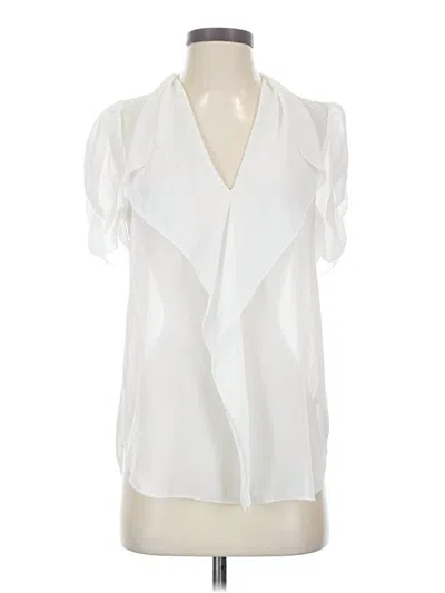 Pre-owned Babaton Short Sleeve Blouse In White
