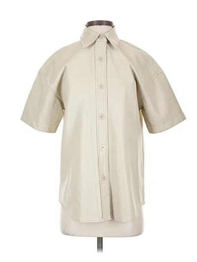 Pre-owned Babaton Short Sleeve Button Down Shirt In Ivory