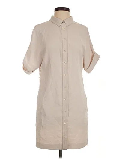 Pre-owned Babaton Short Sleeve Button Down Shirt In Tan