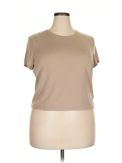 Pre-owned Babaton Short Sleeve T-shirt In Brown