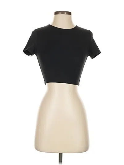 Pre-owned Babaton Short Sleeve Top Black Keyhole Neckline Tops