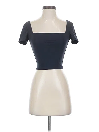 Pre-owned Babaton Short Sleeve Top Black Square Neckline Tops
