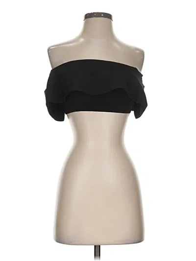 Pre-owned Babaton Short Sleeve Top Black Strapless Neckline Tops
