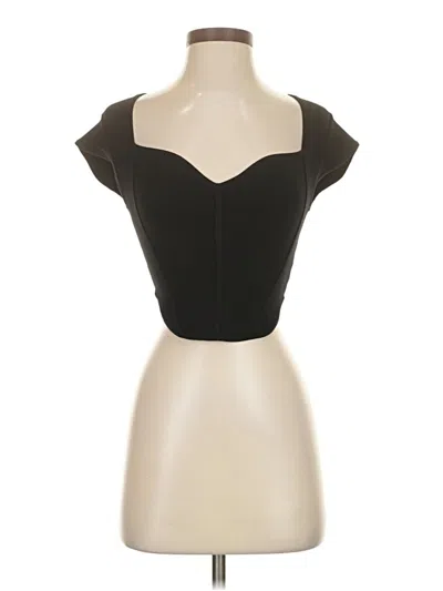 Pre-owned Babaton Short Sleeve Top Black Sweetheart Neckline Tops