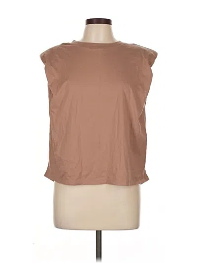 Pre-owned Babaton Short Sleeve Top Brown Boatneck Tops