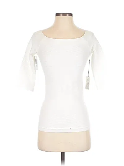 Pre-owned Babaton Short Sleeve Top Ivory Boatneck Tops