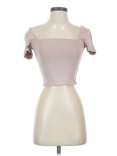 Pre-owned Babaton Short Sleeve Top Pink Sweetheart Neckline Tops