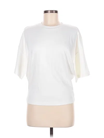 Pre-owned Babaton Short Sleeve Top White Crew Neck Tops