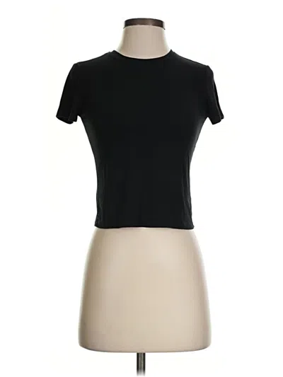 Pre-owned Babaton Short Sleeve Turtleneck In Black